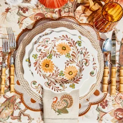 Taupe Embroidered Turkey Linen Napkins (Set of 4)