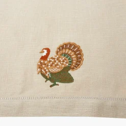 Taupe Embroidered Turkey Linen Napkins (Set of 4)