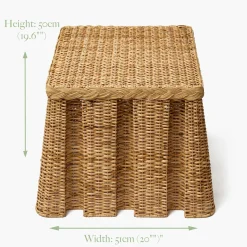 The Bettina Box Pleated Rattan Stool
