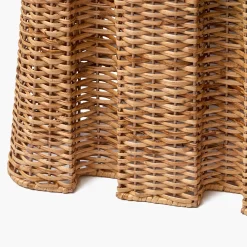 The Bettina Box Pleated Rattan Stool