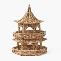 Thea Rattan Pagoda Lantern - 30cm