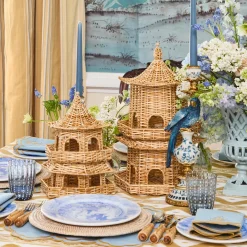 Thea Rattan Pagoda Lantern - 30cm