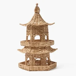 Thea Rattan Pagoda Lantern - 45cm