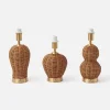 Trio of Rechargeable Rattan Lamps