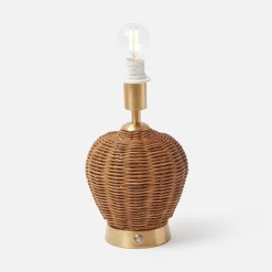 Trio of Rechargeable Rattan Lamps