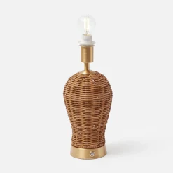 Trio of Rechargeable Rattan Lamps
