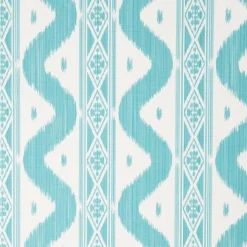 Turquoise Ikat Stripe Fabric