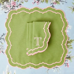 Valérie Green & Pink Napkins (Set of 4)