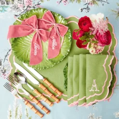 Valérie Green & Pink Napkins (Set of 4)