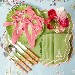 Valérie Green & Pink Napkins (Set of 4)
