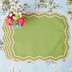 Valérie Green & Pink Placemats (Set of 4)