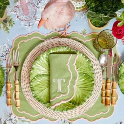 Valérie Green & Pink Placemats & Napkins (Set of 4)