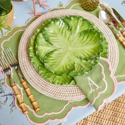 Valérie Green & Pink Placemats & Napkins (Set of 4)