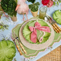 Valérie Green & Pink Placemats & Napkins (Set of 4)