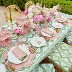 Vivienne Rattan Chair with Ikat Seat Pad Cushion