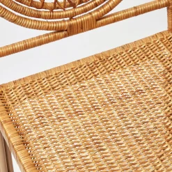 Vivienne Rattan Chair with Ikat Seat Pad Cushion