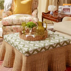 Vivienne Rattan Scalloped Ottoman
