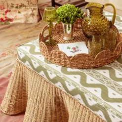 Vivienne Rattan Scalloped Ottoman