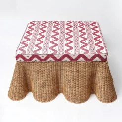 Vivienne Rattan Scalloped Ottoman
