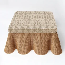 Vivienne Rattan Scalloped Ottoman