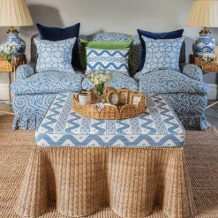 Vivienne Rattan Scalloped Ottoman
