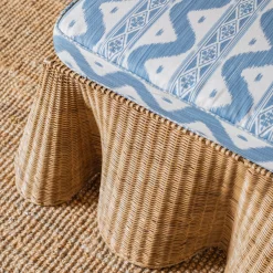 Vivienne Rattan Scalloped Ottoman