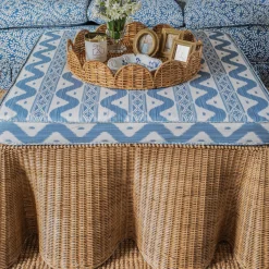 Vivienne Rattan Scalloped Ottoman