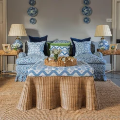 Vivienne Rattan Scalloped Ottoman