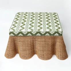 Vivienne Rattan Scalloped Ottoman