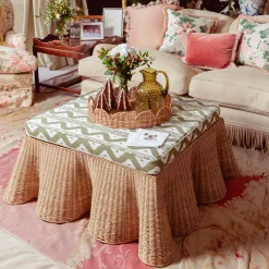 Vivienne Rattan Scalloped Ottoman