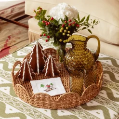 Vivienne Rattan Scalloped Ottoman