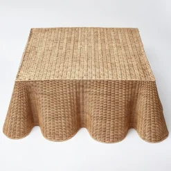 Vivienne Rattan Scalloped Ottoman