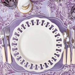 White Lace Dinner & Starter Plates (Set of 8)