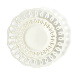 White Lace Dinner & Starter Plates (Set of 8)