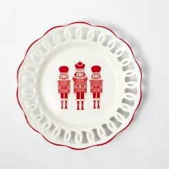 White Lace Nutcracker Dinner Plates (Set of 4)