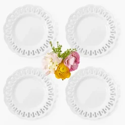 White Lace Starter Plates (Set of 4)