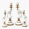 White Parrot Candle Holder Set