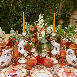 White Parrot Candle Holder Set