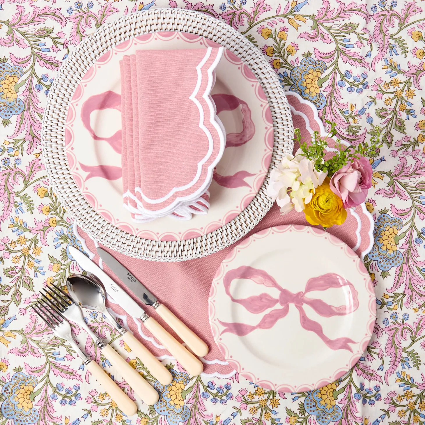 White Rattan Charger Plates (Set of 4)