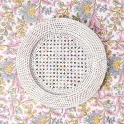 White Rattan Charger Plates (Set of 4)