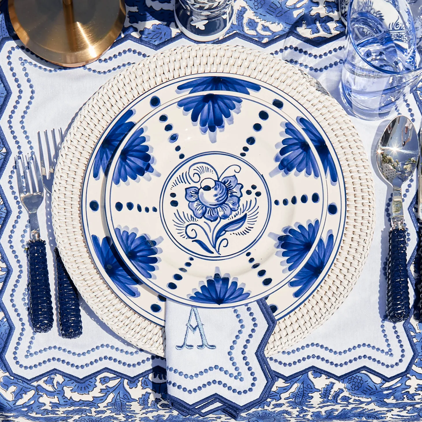 White Rattan Charger Plates (Set of 4)