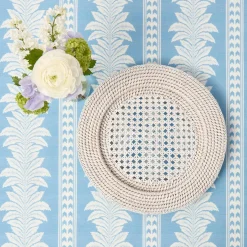 White Rattan Charger Plates (Set of 4)