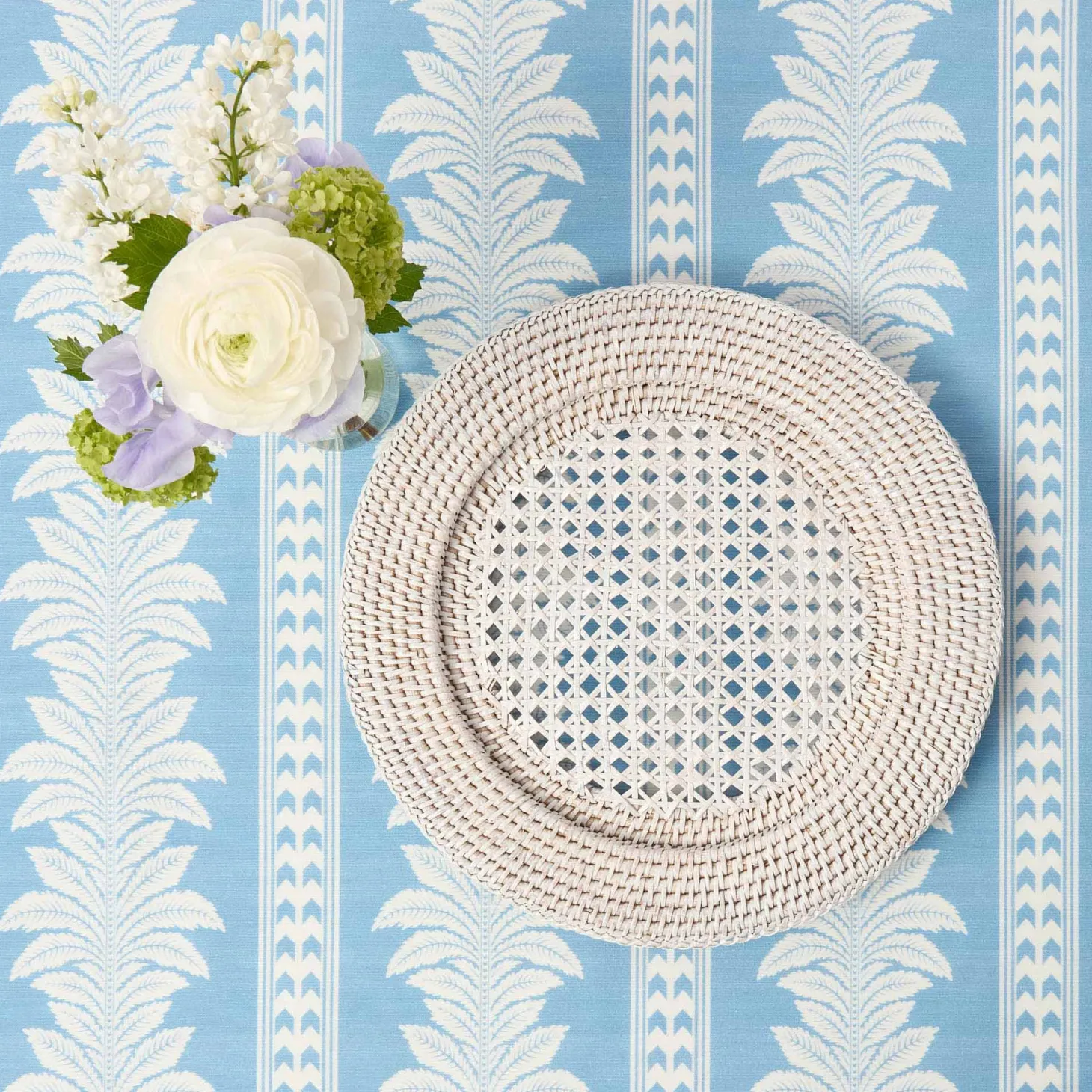 White Rattan Charger Plates (Set of 4)