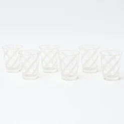White Swirl Outdoor Glasses (Set of 6)