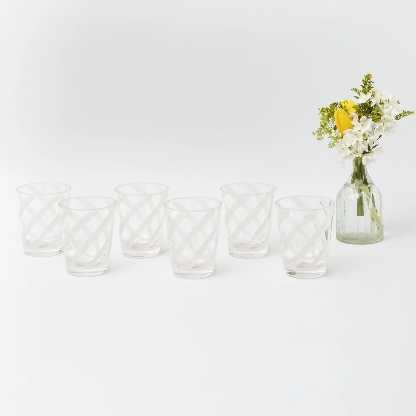 White Swirl Outdoor Glasses (Set of 6)