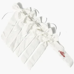White Velvet Christmas Tree Bows (Set of 6)