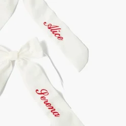 White Velvet Christmas Tree Bows (Set of 6)