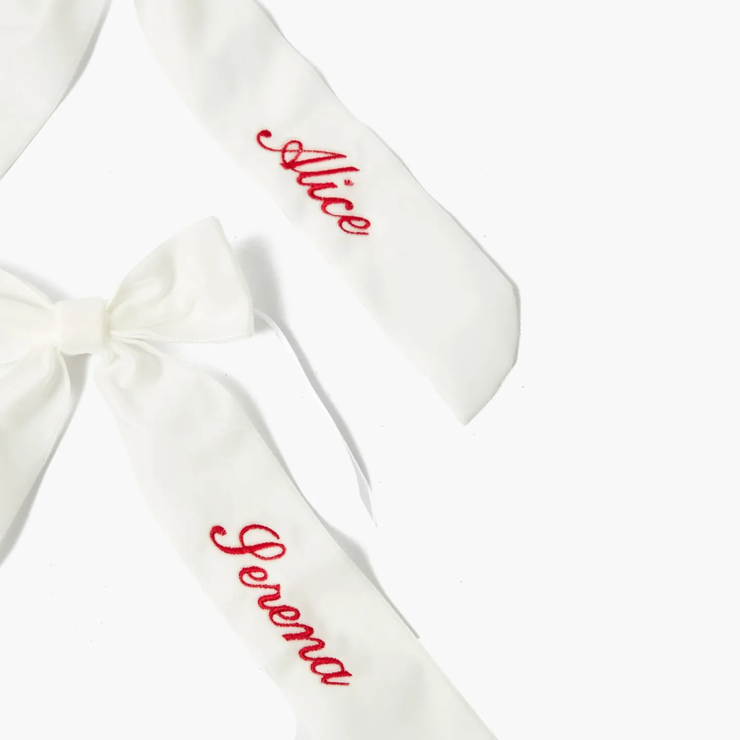 White Velvet Christmas Tree Bows (Set of 6)