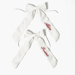 White Velvet Christmas Tree Bows (Set of 6)