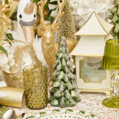 White With Gold Mini Pagoda Lantern (Pair)